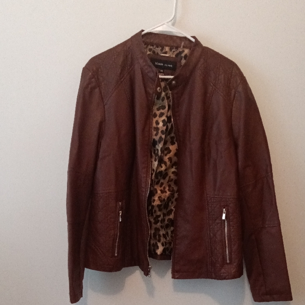 Black Rivet Dark Brown Leather Jacket